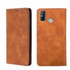 For Tecno Spark 6 Go Skin Feel Magnetic Horizontal Flip Leather Phone Case(Light Brown) - 1