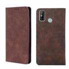 For Tecno Spark 6 Go Skin Feel Magnetic Horizontal Flip Leather Phone Case(Dark Brown) - 1