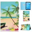 For Lenovo Tab M10 3rd Gen Colored Drawing Stitching Smart Leather Tablet Case(Beach) - 1