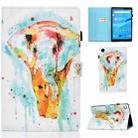 For Lenovo Tab M10 3rd Gen Colored Drawing Stitching Smart Leather Tablet Case(Colored Elephant) - 1