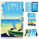 For Lenovo Tab M10 3rd Gen Colored Drawing Stitching Smart Leather Tablet Case(Beach) - 1