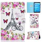 For Lenovo Tab M10 3rd Gen Colored Drawing Stitching Smart Leather Tablet Case(Flower Tower) - 1