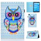 For Lenovo Tab M10 3rd Gen Colored Drawing Stitching Smart Leather Tablet Case(Colored Owl) - 1