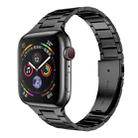 Small Waist Stainless Steel Watch Band For Apple Watch Series 9&8&7 41mm / SE 3&SE 2&6&SE&5&4 40mm / 3&2&1 38mm(Black) - 1