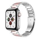 Small Waist Stainless Steel Watch Band For Apple Watch Series 8&7 41mm / SE 2&6&SE&5&4 40mm / 3&2&1 38mm(Silver Pink) - 1