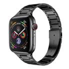 Small Waist Stainless Steel Watch Band For Apple Watch Series 8&7 45mm / SE 2&6&SE&5&4 44mm / 3&2&1 42mm(Black) - 1