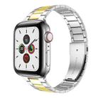 Small Waist Stainless Steel Watch Band For Apple Watch Series 8&7 45mm / SE 2&6&SE&5&4 44mm / 3&2&1 42mm(Silver Gold) - 1