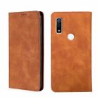 For Fujitsu Arrows WE F-51B Skin Feel Magnetic Horizontal Flip Leather Phone Case(Light Brown) - 1