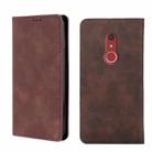 For Fujitsu Arrow Be4 Plus F-41B Skin Feel Magnetic Horizontal Flip Leather Phone Case(Dark Brown) - 1