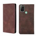 For Blackview A70 Skin Feel Magnetic Horizontal Flip Leather Phone Case(Dark Brown) - 1