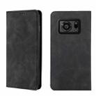 For Sharp Aquos R6 Skin Feel Magnetic Horizontal Flip Leather Phone Case(Black) - 1