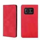 For Sharp Aquos R6 Skin Feel Magnetic Horizontal Flip Leather Phone Case(Red) - 1