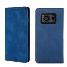 For Sharp Aquos R6 Skin Feel Magnetic Horizontal Flip Leather Phone Case(Blue) - 1