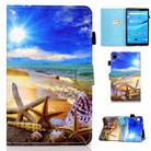 For Lenovo Tab M10 Plus 10.6 3rd Gen 2022 Colored Drawing Stitching Smart Leather Tablet Case(Blue Sky Starfish) - 1