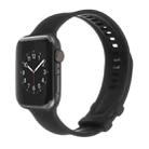 Square Buckle Silicone Watch Band For Apple Watch Ultra 49mm / Series 8&7 45mm / SE 2&6&SE&5&4 44mm / 3&2&1 42mm(Black) - 1