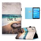 For Lenovo Tab M10 3rd Gen Colored Drawing Stitching Smart Leather Tablet Case(Love) - 1