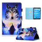 For Lenovo Tab M10 3rd Gen Colored Drawing Stitching Smart Leather Tablet Case(Wolf) - 1