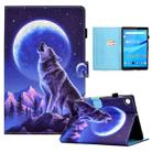 For Lenovo Tab M10 3rd Gen Colored Drawing Stitching Smart Leather Tablet Case(Night Wolf) - 1