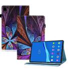 For Lenovo Tab M10 Plus 10.6 3rd Gen 2022 Colored Drawing Elastic Band Smart Leather Tablet Case(Colorful Flower) - 1