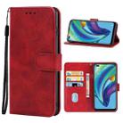 For OPPO Reno4 F Leather Phone Case(Red) - 1