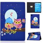 For Lenovo Tab M10 Plus 10.6 3rd Gen 2022 Colored Drawing Smart Leather Tablet Case(Couple Owls) - 1