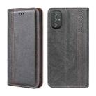 For Motorola Moto G Power 2022 Grid Texture Magnetic Flip Leather Phone Case(Grey) - 1