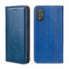 For Motorola Moto G Power 2022 Grid Texture Magnetic Flip Leather Phone Case(Blue) - 1