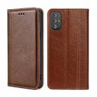 For Motorola Moto G Power 2022 Grid Texture Magnetic Flip Leather Phone Case(Brown) - 1