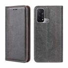 For OPPO Reno5 A Grid Texture Magnetic Flip Leather Phone Case(Grey) - 1
