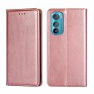 For Motorola Edge 30 Gloss Oil Solid Color Magnetic Leather Phone Case(Rose Gold) - 1