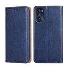 For Motorola Moto G 2022 Gloss Oil Solid Color Magnetic Leather Phone Case(Blue) - 1