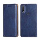 For Motorola G Pure Gloss Oil Solid Color Magnetic Leather Phone Case(Blue) - 1