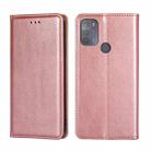 For Motorola Moto G50 Gloss Oil Solid Color Magnetic Leather Phone Case(Rose Gold) - 1