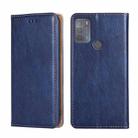 For Motorola Moto G50 Gloss Oil Solid Color Magnetic Leather Phone Case(Blue) - 1