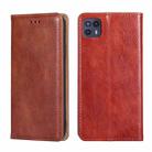 For Motorola Moto G50 5G Gloss Oil Solid Color Magnetic Leather Phone Case(Brown) - 1