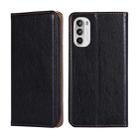 For Motorola Moto G52 4G / G82 5G Gloss Oil Solid Color Magnetic Leather Phone Case(Black) - 1