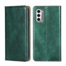 For Motorola Moto G52j 5G Gloss Oil Solid Color Magnetic Leather Phone Case(Green) - 1