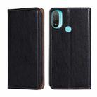 For Motorola Moto E20 Gloss Oil Solid Color Magnetic Leather Phone Case(Black) - 1