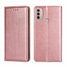 For Motorola Moto E40 Gloss Oil Solid Color Magnetic Leather Phone Case(Rose Gold) - 1