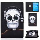 For Lenovo Tab M10 3rd Gen Colored Drawing Smart Leather Tablet Case(White Owl) - 1