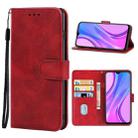 For Xiaomi Redmi 9 Prime Leather Phone Case(Red) - 1