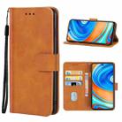 For Xiaomi Redmi Note 9 Pro Max Leather Phone Case(Brown) - 1