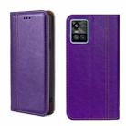 For vivo S10/S10 Pro Grid Texture Magnetic Flip Leather Phone Case(Purple) - 1