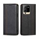 For vivo S15 5G Grid Texture Magnetic Flip Leather Phone Case(Black) - 1