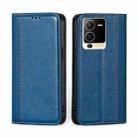 For vivo S15 5G Grid Texture Magnetic Flip Leather Phone Case(Blue) - 1