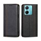 For vivo S15e/T1 Snapdragon 778G Grid Texture Magnetic Flip Leather Phone Case(Black) - 1