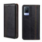 For vivo V21 4G/5G Grid Texture Magnetic Flip Leather Phone Case(Black) - 1