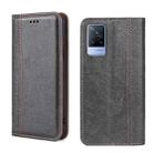 For vivo V21 4G/5G Grid Texture Magnetic Flip Leather Phone Case(Grey) - 1