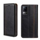 For vivo V21e 4G/Y73 2021 Grid Texture Magnetic Flip Leather Phone Case(Black) - 1