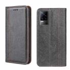 For vivo V21e 4G/Y73 2021 Grid Texture Magnetic Flip Leather Phone Case(Grey) - 1